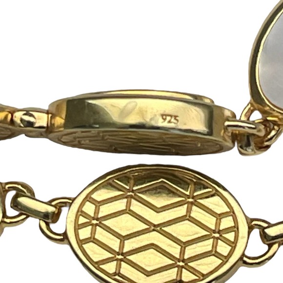 Autore Moda NIB Chloe Necklace Mother Of Pearl 18k Gold Vermeil - Picture 5 of 7